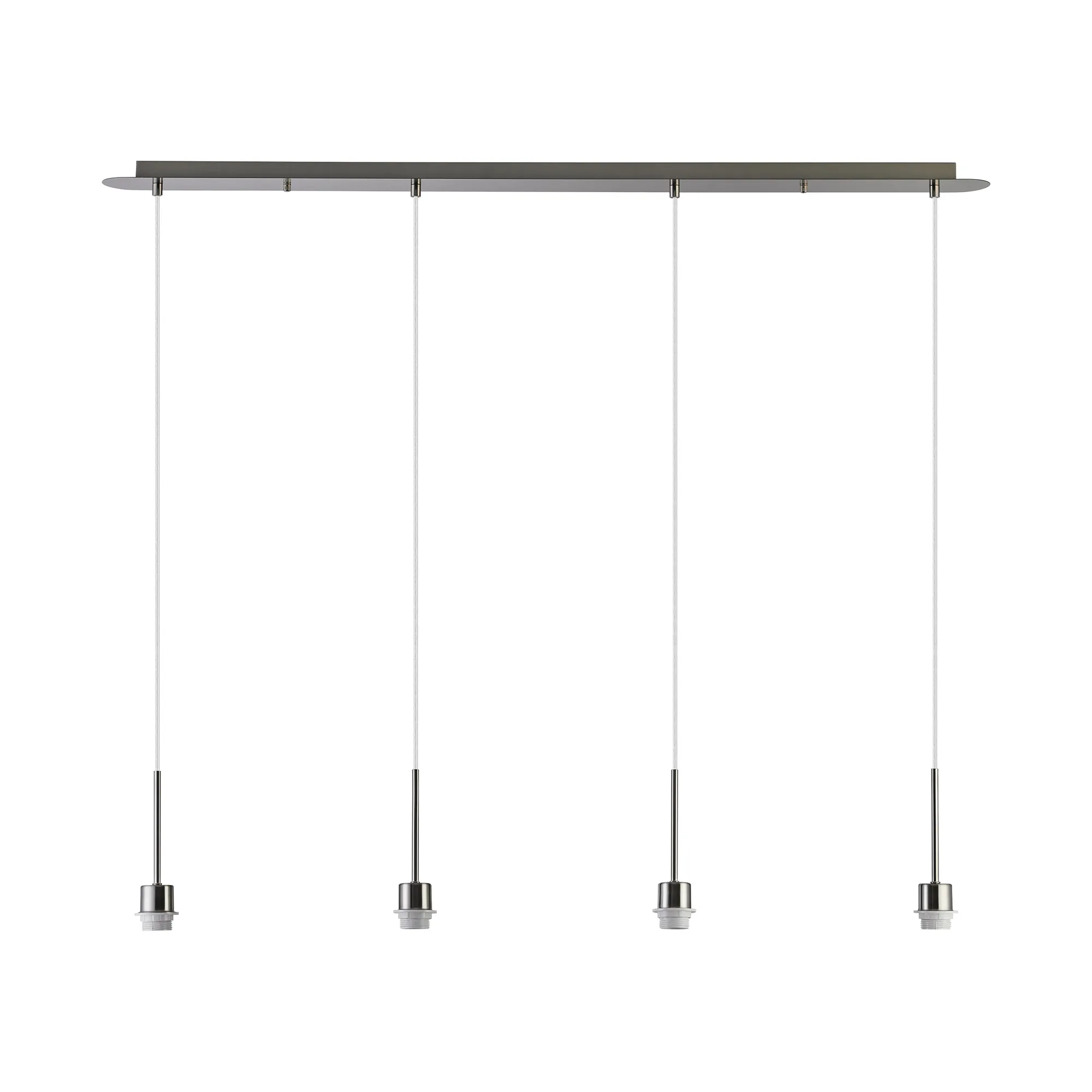 D0908SN  Carrie Satin Nickel 4 Light Linear E27 Universal Pendant (FRAME ONLY), Suitable For A Vast Selection Of Shades